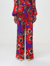 Dolce & Gabbana Flared Charmeuse Pants With Anemone Print In Multicolor