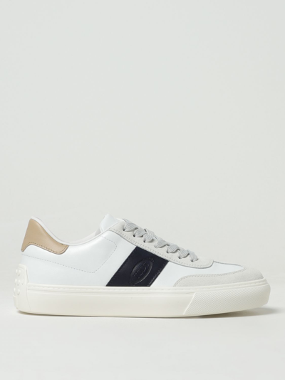Tod's Padded Ankle Leather Sneakers In White