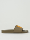 Palm Angels Logo-embossed Rubber Slides In Green
