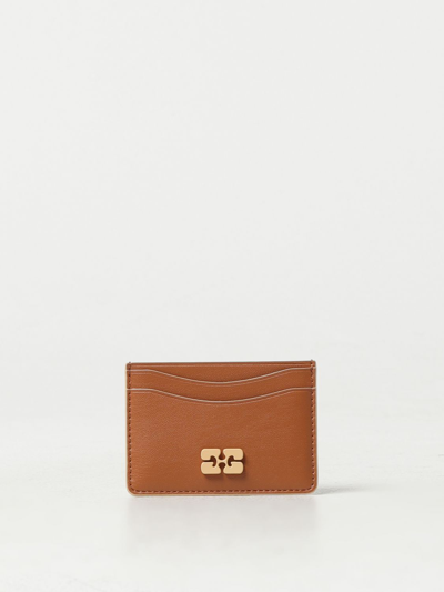 Ganni Card Case With Logo In Leather