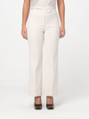 S Max Mara High Waist Straight Leg Pants  In Ice
