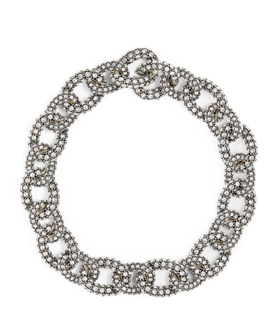 Isabel Marant Crystal-embellished Funky Choker Necklace In Silver