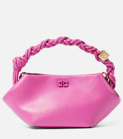 Ganni Bou Mini Faux Leather Shoulder Bag In Pink