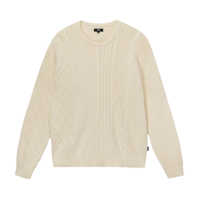 Pre-owned Stussy Patchwork Sweater 'natural' In Cream