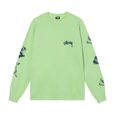 Pre-owned Stussy Angels Pigment Dyed Long-sleeve Tee 'green'