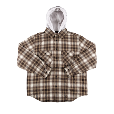 Pre-owned Supreme Hooded Flannel Zip Up Shirt 'brown'