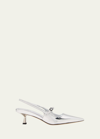 Jimmy Choo Didi Metallic Mary Jane Slingback Pumps In Silver