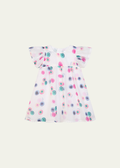 Chloé Girl's Merger Printed Short-sleeve Dress In Z41-multicoloured