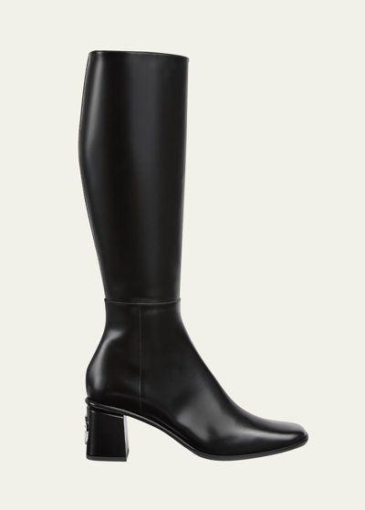 GUCCI ONYX LEATHER KNEE BOOTS