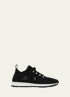 Jimmy Choo Veles Knit Pearly Lace-up Sneakers In Black Mix