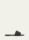 Miu Miu Women Logo Slide Sandals In Black