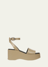 Vince Women's Phillipa Leather Platform Ankle Strap Sandals In Sequoia Brown Lea