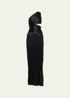 ADAM LIPPES DELPHOS PINTUCK ONE-SHOULDER CUTOUT DRESS