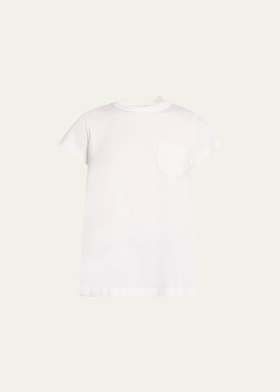 Sacai Pleated-back Knit Tee In White