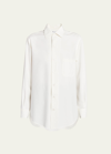 LORO PIANA ANDRE BUTTON DOWN SILK BLOUSE