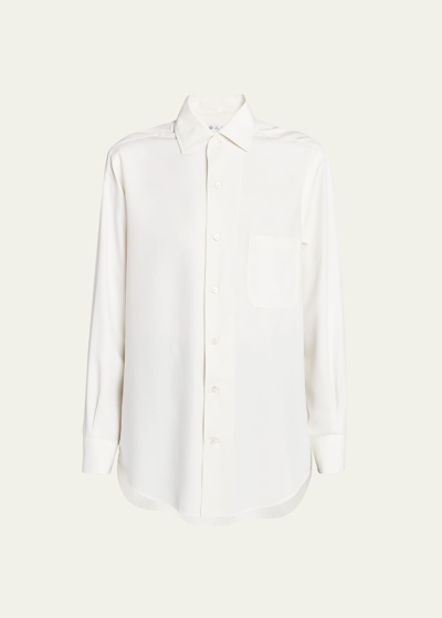 Loro Piana Andre Button Down Silk Blouse In 1230 Nougat