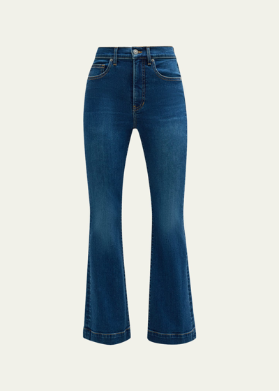 Veronica Beard Jeans Carson Ankle Flare Jeans In Bright Blue