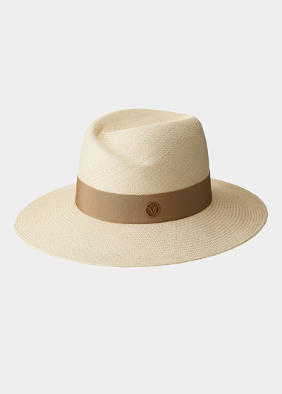 Maison Michel Virginie Cuenca Straw Panama Hat In Beige