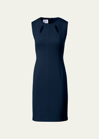 Akris Punto Signature Jersey Dress With Bird Wing Cutouts In Navy