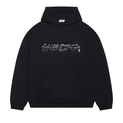 Pre-owned Balenciaga Wide Fit Hoodie 'black'