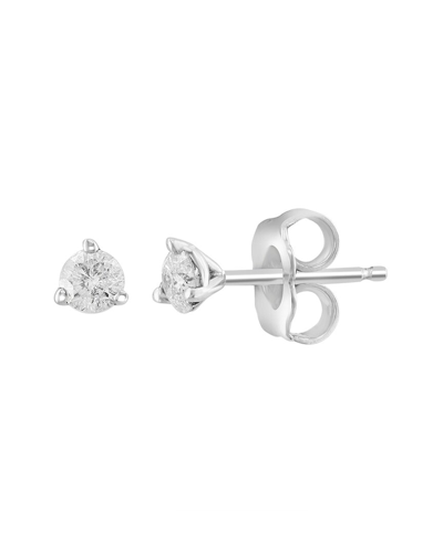 Effy Fine Jewelry Effy Silver 0.25 Ct. Tw. Diamond Earrings In Metallic