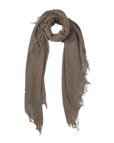 Blue Pacific Heathered Cashmere Scarf In Brown