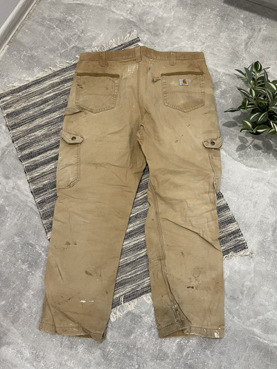 Pre-owned Avant Garde X Carhartt Crazy Distressed Real Work Active Pants Jeans Detroit 90's In Brown