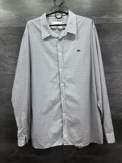 Pre-owned Lacoste Flanel Cotton Mens Shirt In White