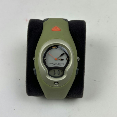 Pre-owned Nike X Nike Acg Vintage Nike Acg Thermal Gauge Dual Time Watch In Green