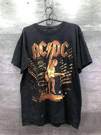 Pre-owned Acdc X Band Tees Vintage 2000 Ac/dc Stiff Upper Lip Tour Rock Band Tee In Black