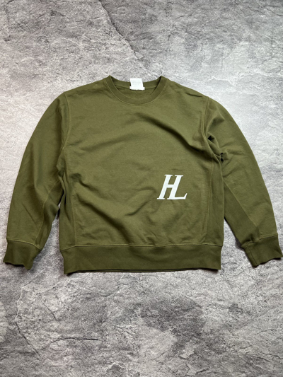 Pre-owned Helmut Lang Small Logo Sweatshirt Japan Avant-garde Style In Green Olive