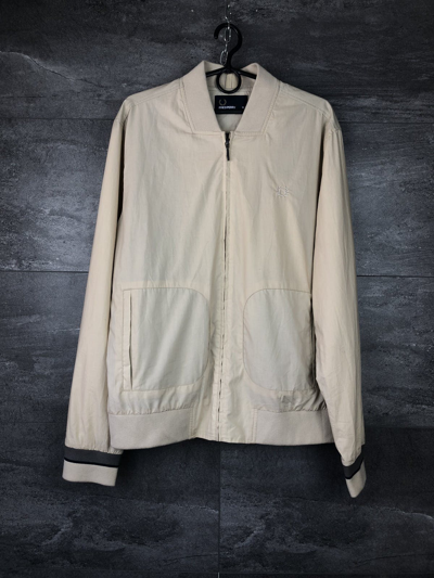 Pre-owned Fred Perry X Vintage Fred Perry Twin Tipped Bomber Mens Jacket In Beige