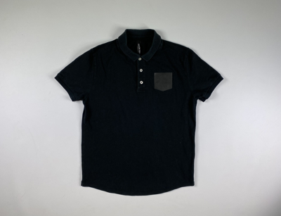 Pre-owned Neil Barrett Minimalist Tecno Knit Polo Shirt In Black