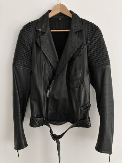Pre-owned Dior X Hedi Slimane S/s 2004 “strip” Leather Biker Jacket In Black