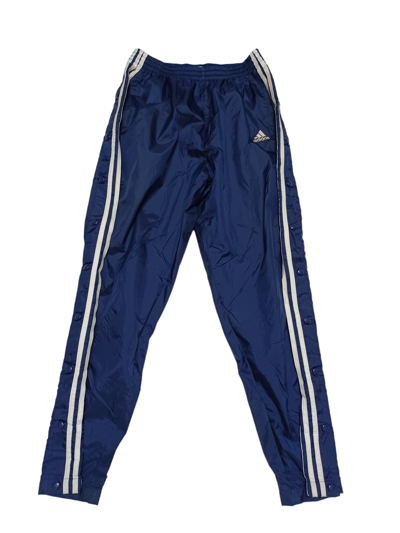 Pre-owned Adidas X Vintage Adidas Team 2001 Nylon Vintage Trackpants On Buttons In Blue
