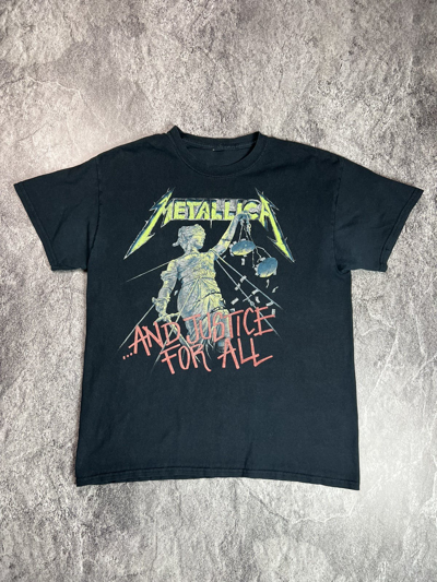Pre-owned Band Tees X Metallica 2006 Metallica Justice For All Tour Albom Promo Tee Shirt In Washed Black