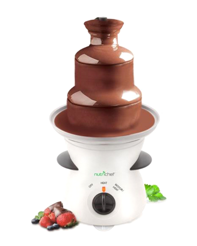 Nutrichef 3-tier Electric Chocolate Fondue Fountain In Brown