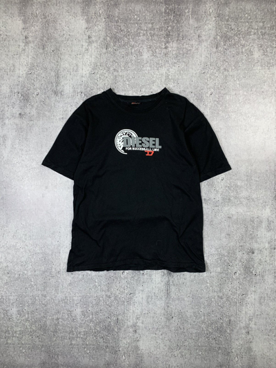 Pre-owned Diesel Vtg  Logo T Shirt Tee In Black