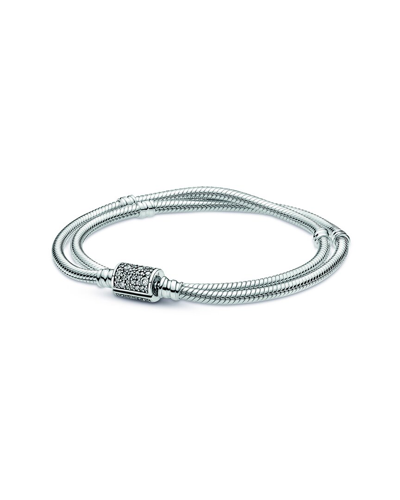Pandora Moments Silver Double Snake Chain Bracelet
