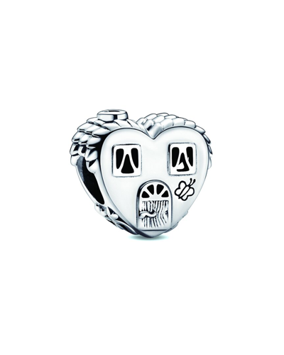 Pandora Moments Silver Heart House Happy Place Charm In Metallic