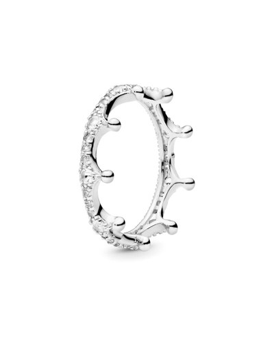 Pandora Moments Silver Cz Crown Ring