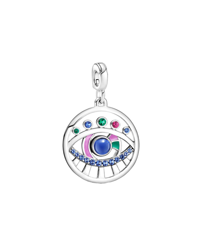Pandora Me Silver Eye Medallion Charm In Metallic