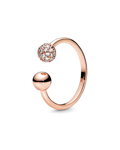 Pandora Signature 14k Rose Gold Plated Cz Open Ring