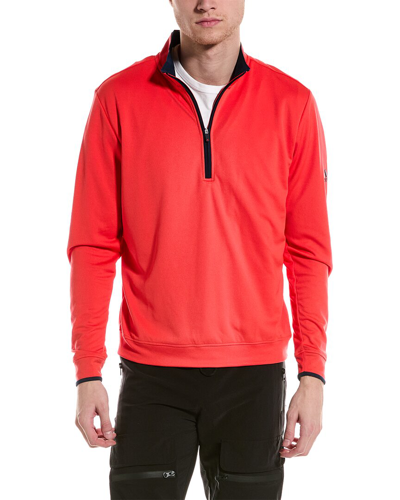 Adidas Golf Lightweight 1/4-zip Pullover In Red