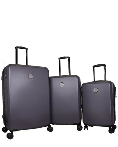 Roberto Cavalli Solid Classic 3pc Expandable Luggage Set In Grey