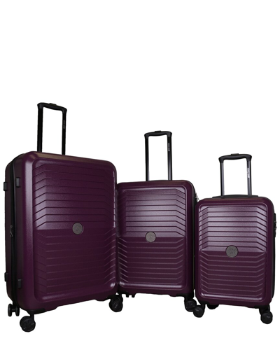 Roberto Cavalli Kids'  Carbon Fiber 3pc Expandable Luggage Set In Red