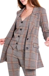 Nic + Zoe Sketched Plaid Knit Blazer In Neutral Multi
