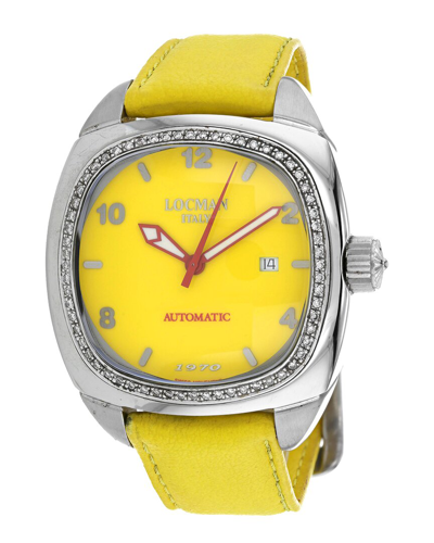 Locman Classic Automatic Men's Watch 1971yl2ad In Red   / Yellow