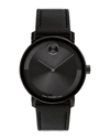 Movado Bold Evolution Quartz Black Dial Leather Strap Men's Watch 3601123