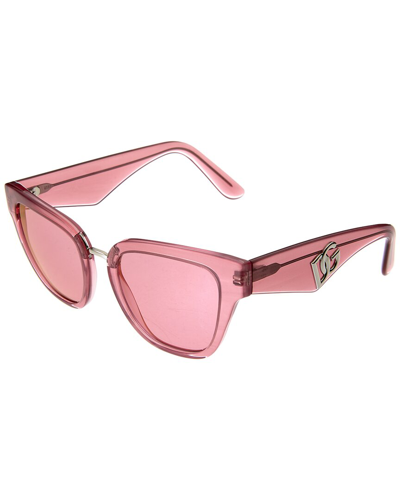 Dolce & Gabbana Dg4437 Butterfly-shape Acetate Sunglasses In Pink